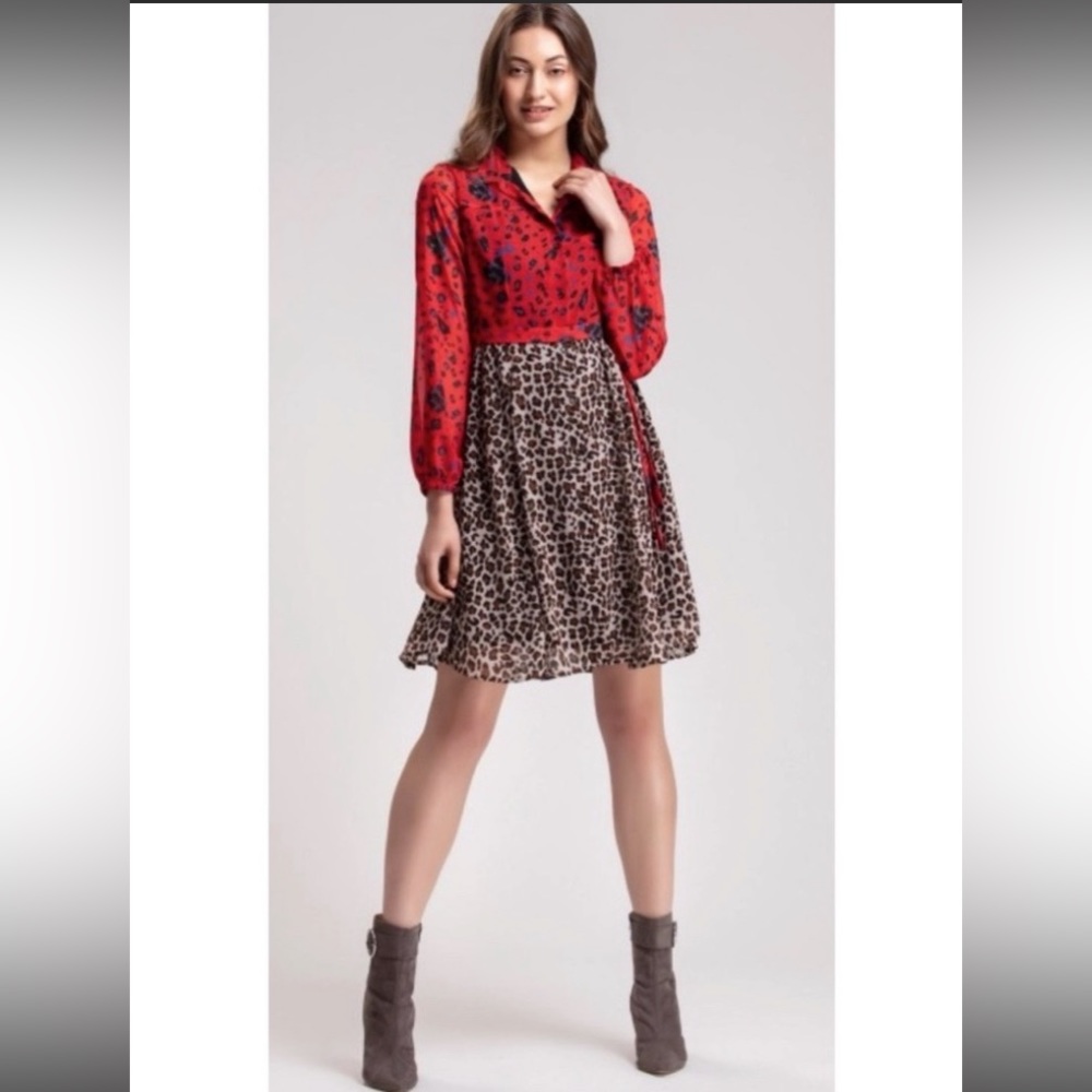 Non-wrinkle Poly Georgette Long Sleeve Midi Dress